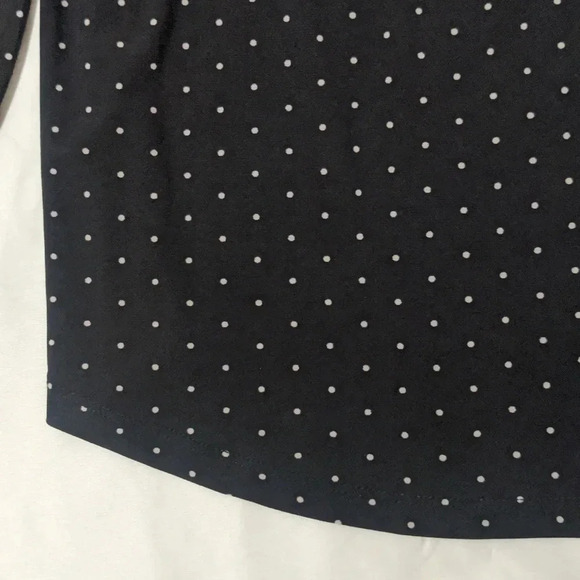 Anne Klein Long Sleeve Polka Dot Blouse, Color Black/White, Size M - Picture 5 of 12